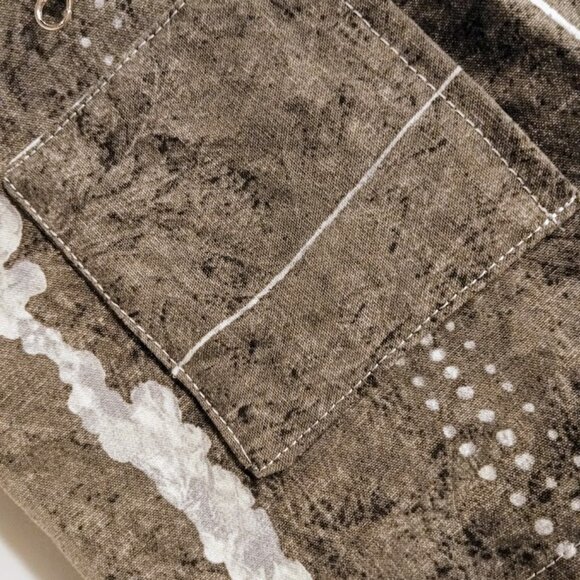 New Abstract Clouds Shoulder Bag Purse Black Gray canvas Double handle Stachel - Picture 9 of 9